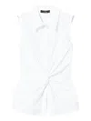 Twinset Twisted-front Sleeveless Shirt In White