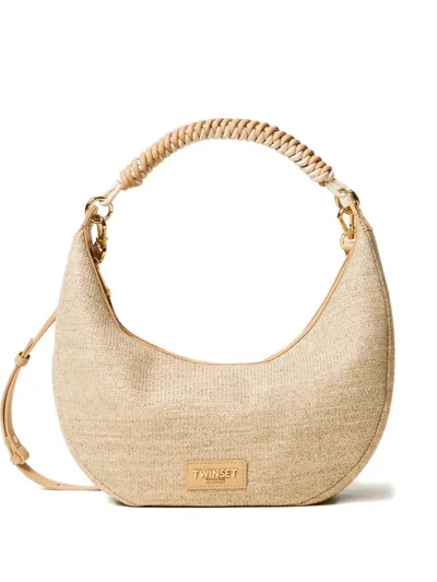 Twinset Twisted Tote Bag In Neutral