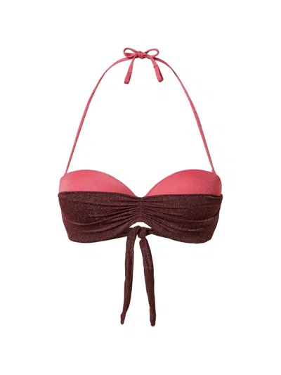 Twinset Two-tone Bandeau Bikini Top In Pink