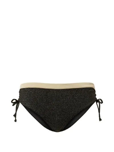 Twinset Two-tone Bikini Bottom In Black