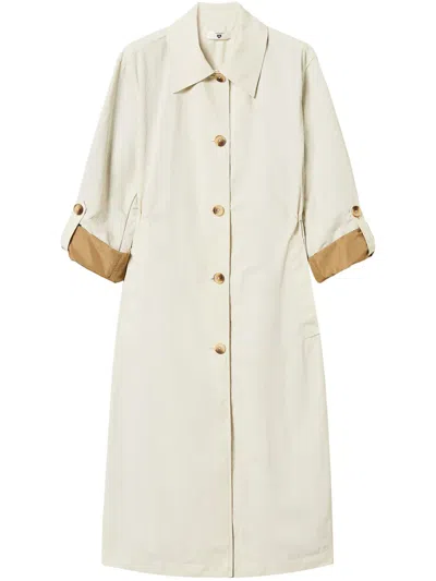 Twinset Two-tone Coat In Neutrals