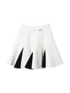 Twinset Two-tone Scuba Skirt In White