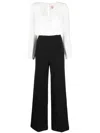 Twinset Two-tone Straight-leg Jumpsuit In Black