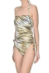 Twinset U&b Bandeau Swimsuit In Beige