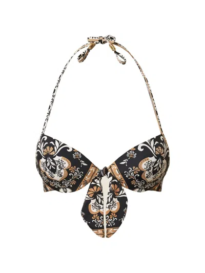 Twinset U&b Black Foulard Print Bikini