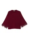 Twinset U&b Classic Knit Sweater In Rich Red In Burgundy