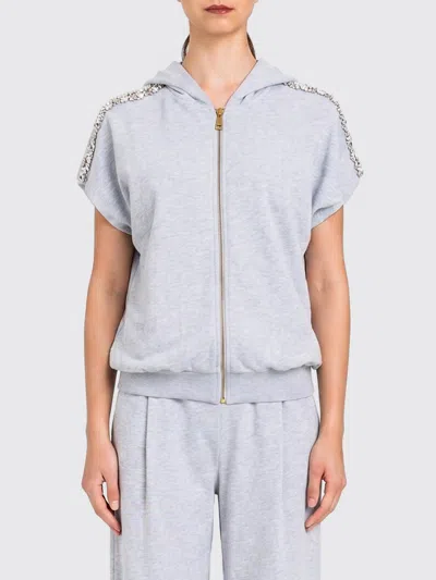 Twinset U&b Cotton Blend Hoodie In Gray