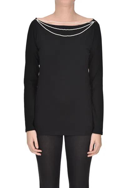 Twinset U&b Detachable Necklace T-shirt In Black