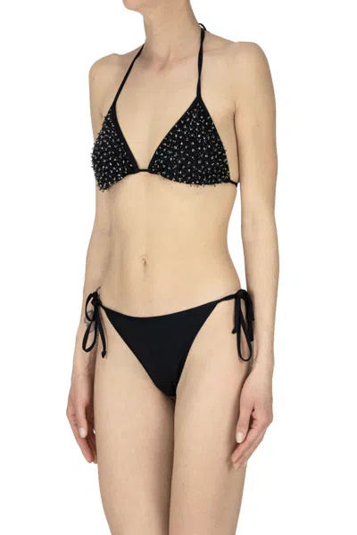 Twinset U&b Embellished Triangle Bikini In Black