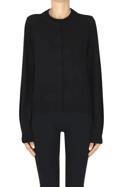 Twinset U&b Extrafine Knit Cardigan In Black