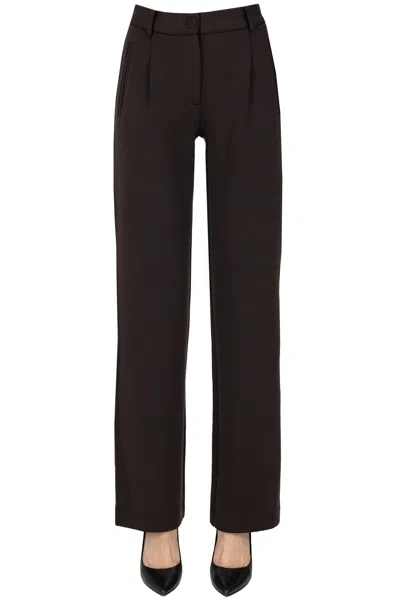Twinset U&b Fleece Trousers In Dark Brown