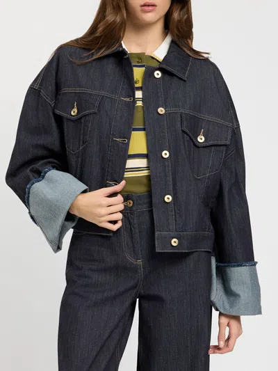 Twinset U&b Twinset U & B Jacket Woman Color Indigo In Blue