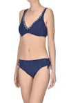 Twinset U&b Jacquard Fabric Bikini In Navy Blue