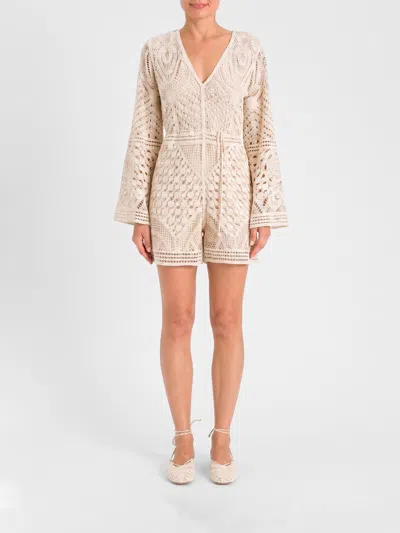 Twinset U&b Macramé Jumpsuit In Neutral