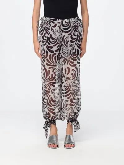 Twinset U&b Twinset U & B Pants Woman Color Coffee In Black