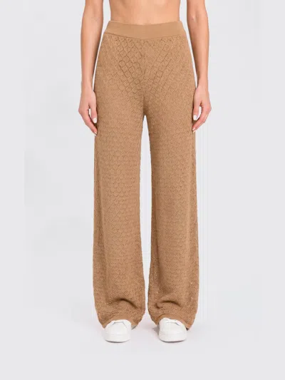 Twinset U&b Knit Trousers In Brown