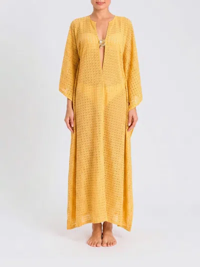 Twinset U&b Perforated Beach Dress In Gold