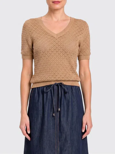 Twinset U&b Perforated Viscose Knit Top In Multi