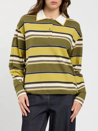 Twinset U&b Twinset U & B Polo Shirt Woman Color Striped In Green