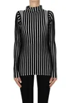 Twinset U&b Ribbed Knit Pullover In Black