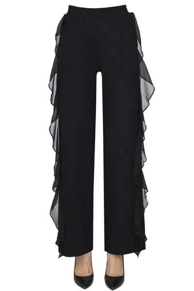 Twinset U&b Ruched Trousers In Black