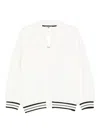 Twinset U&b Soft Knit Sweater With Relaxed Fit In White