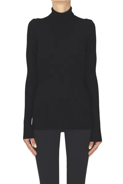 Twinset U&b Stand-up Collar Pullover In Black