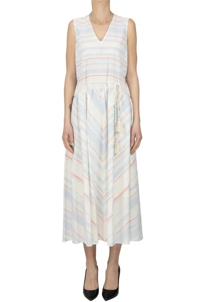 Twinset U&b Striped Dress In White