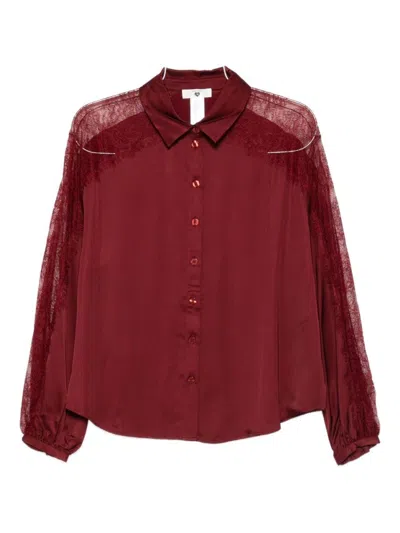 Twinset U&b Structured Red Shirt With Classic Design In Brown
