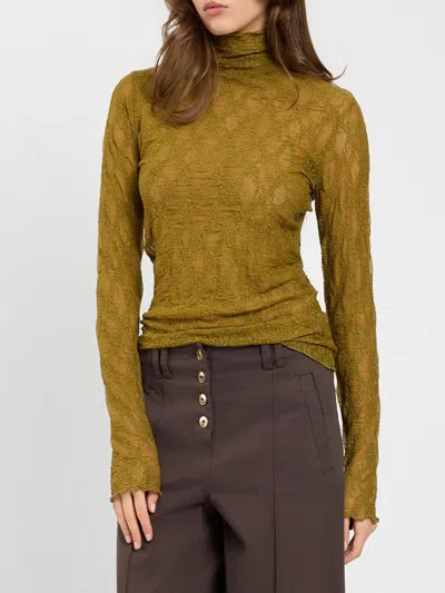 Twinset U&b Twinset U & B Top Woman Color Green In Gold
