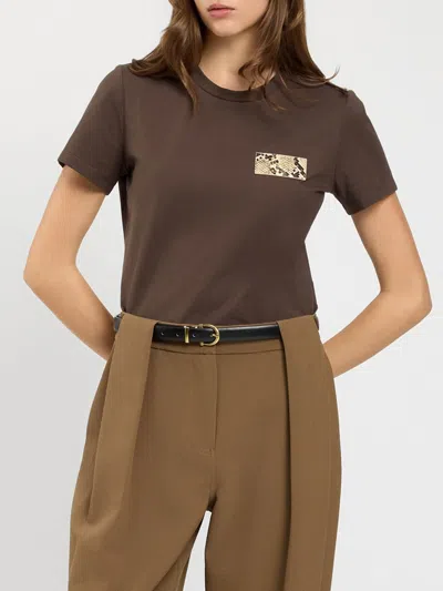 Twinset U&b Twinset U & B T-shirt Woman Color Coffee In Brown