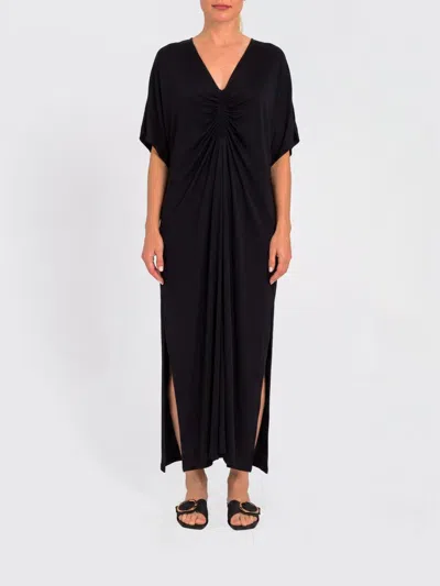 Twinset U&b Viscose Jersey Midi Dress In Black