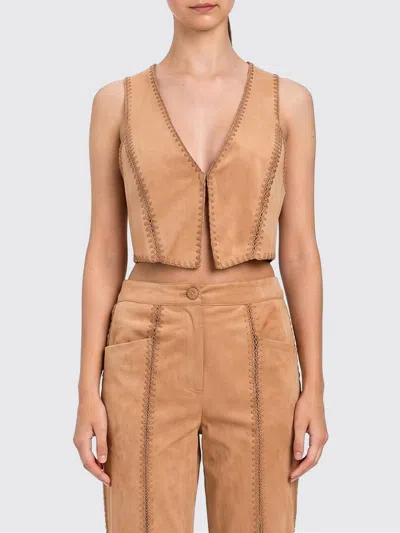 Twinset U&b Waistcoat Woman In Brown