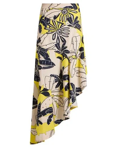 Twinset U & B Woman Maxi Skirt Yellow Size Xl Cotton