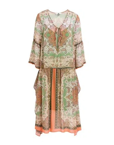 Twinset U & B Woman Midi Dress Military Green Size L Polyester, Polyamide In Multi