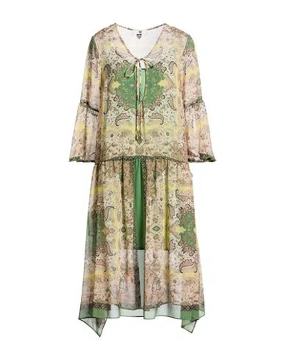 Twinset U & B Woman Midi Dress Yellow Size S Polyester, Polyamide In Brown