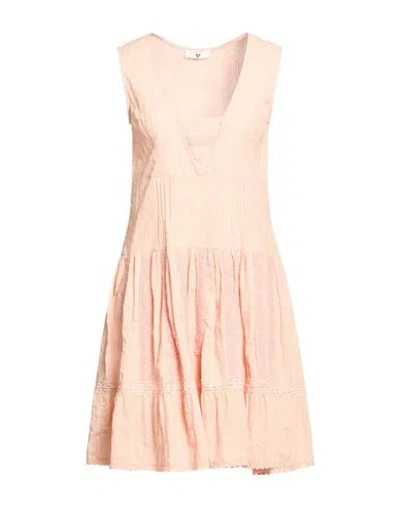 Twinset U & B Woman Mini Dress Apricot Size S Cotton In Orange