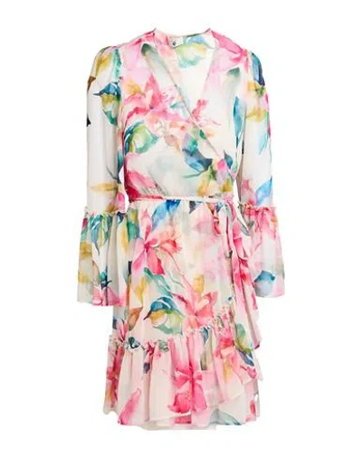 Twinset U & B Woman Mini Dress Ivory Size L Polyester In Multi