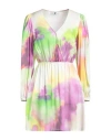 TWINSET TWINSET U & B WOMAN MINI DRESS LIME GREEN SIZE L VISCOSE, POLYAMIDE, ELASTANE