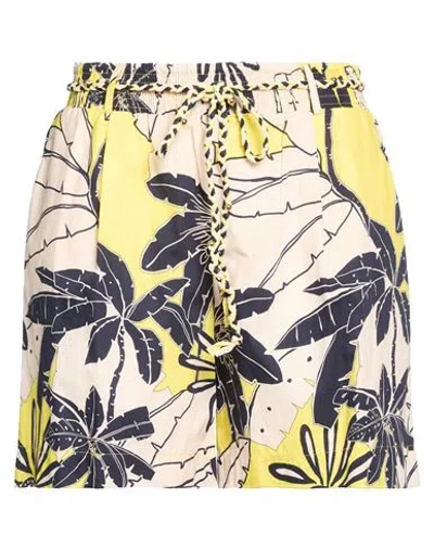 Twinset U & B Woman Shorts & Bermuda Shorts Beige Size Xl Cotton In Multi