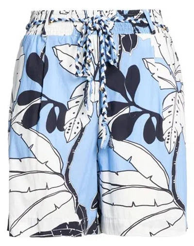 Twinset U & B Woman Shorts & Bermuda Shorts Light Blue Size L Cotton