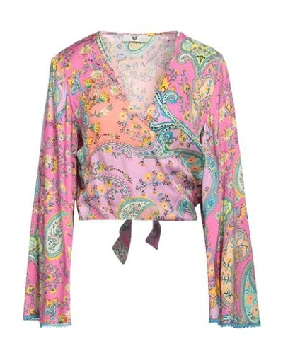 Twinset U & B Woman Top Magenta Size M Viscose, Cotton