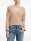 Twinset U-neck Ribbed Sweater In Neutral
