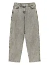 Twinset Utility-pocket Logo-patch Jeans In Gray