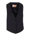 Twinset V-neck Buttoned Waistcoat In Blue