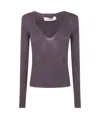 Twinset Twin-set Round Neck Sweater In Purple