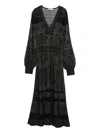 Twinset V-neck Maxi Dress In Black