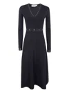 Twinset Twin-set Long Sleeve Dress With Belt In Black