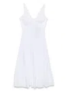 Twinset Twin-set V-neck Midi Dress With Flowing Silhouette In White