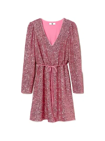 Twinset V-neck Mini Dress In Multi